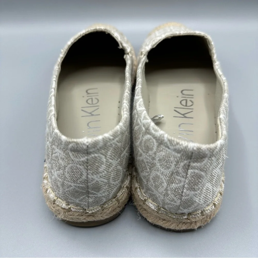 Calvin Klein Womens Flats Shoes Espadrille Monogram Signature Logo Size 10M